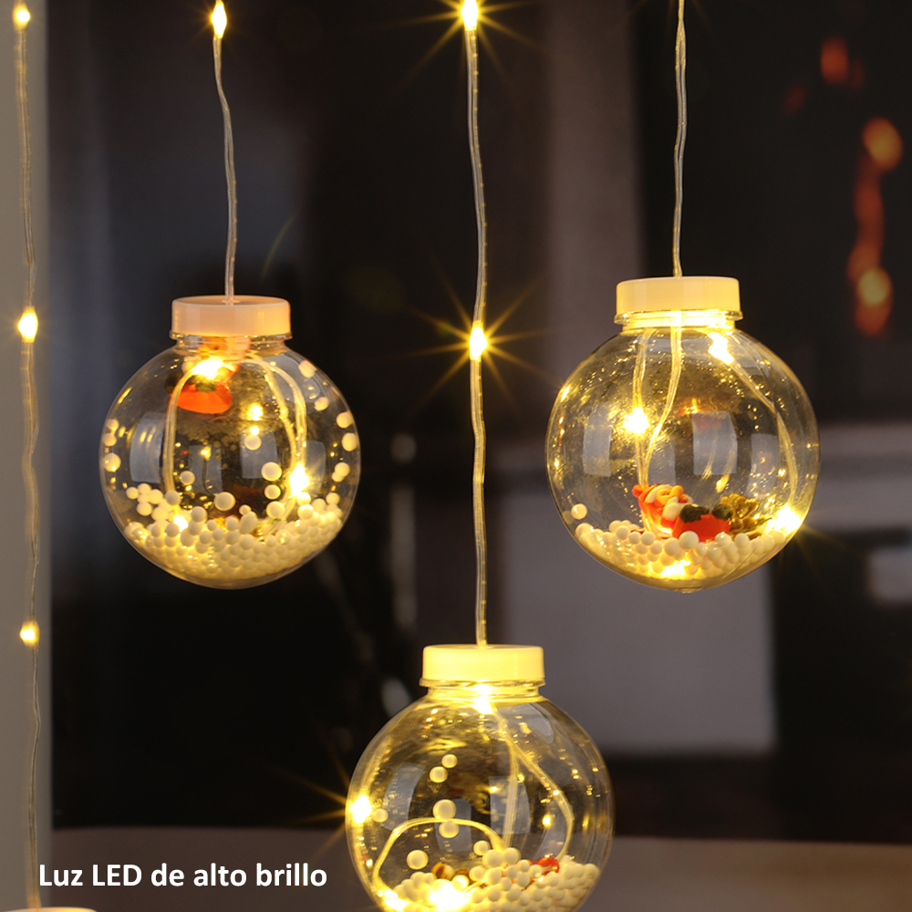 SDD134  Cortina De Luces Guirnalda Led Con Decoracion Navidad 3m