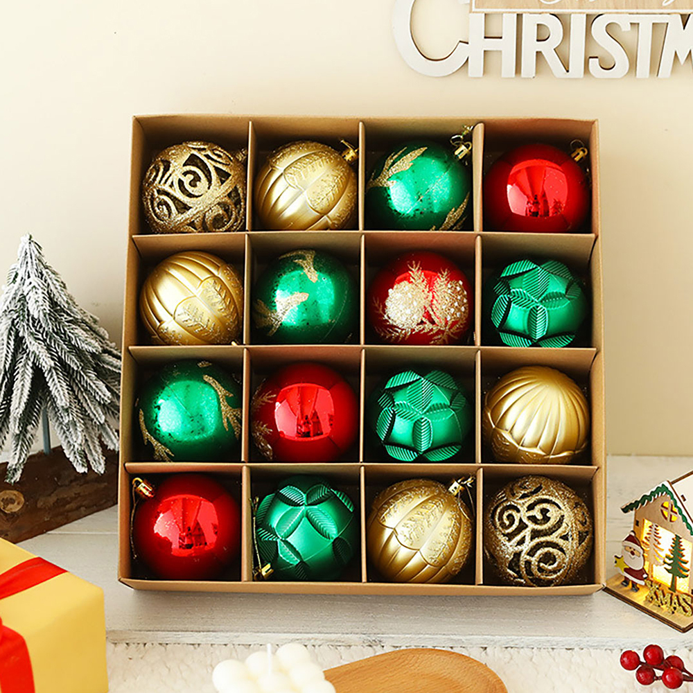 SDS4165  16 Bolas De Navidad Adornos Para Árboles De Navidad De 8cm