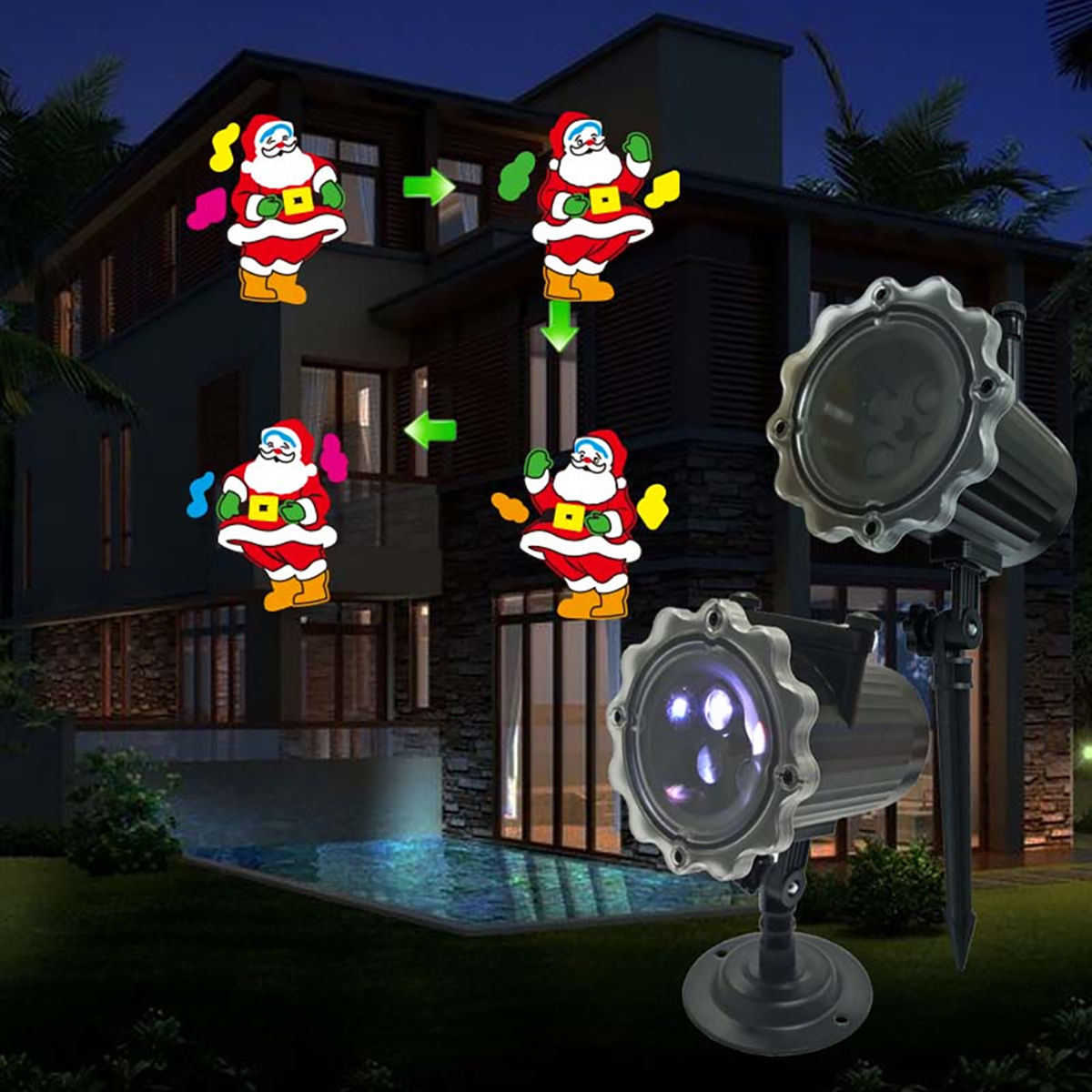 SD117  Luz De Proyección De Control Remoto De Patrón De Navidad