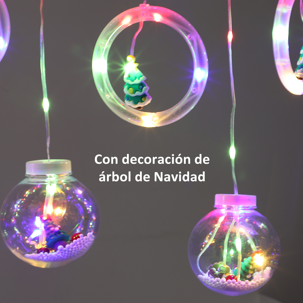 SDD140 Luces Cascada Esferas Decoración Navidad 10 Lámparas 3m Rgb
