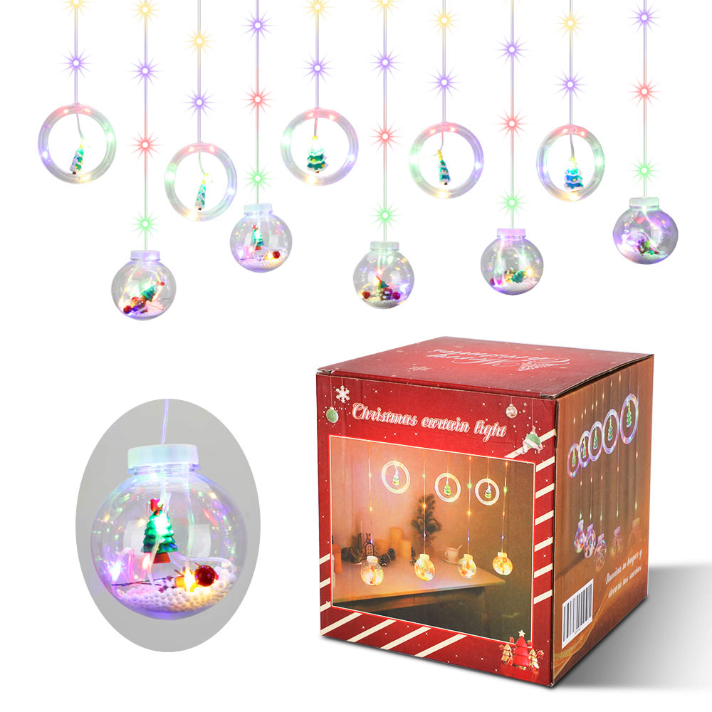 SDD140 Luces Cascada Esferas Decoración Navidad 10 Lámparas 3m Rgb