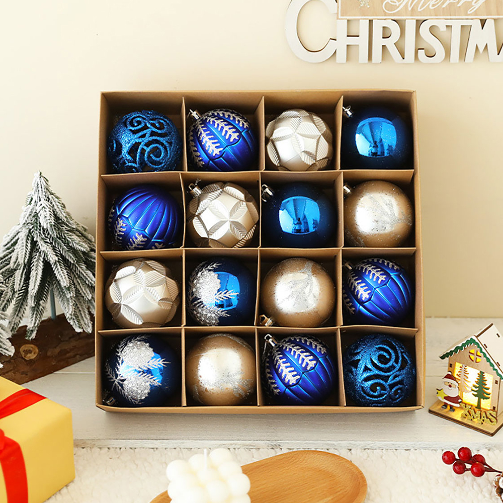 SDS4165  16 Bolas De Navidad Adornos Para Árboles De Navidad De 8cm