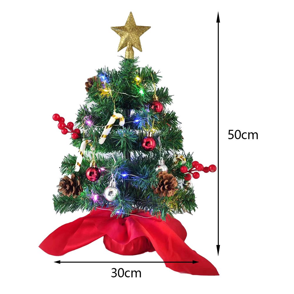 SDS120  Pequeño Pino De Navidad De Mesa Artificial Con Adornos