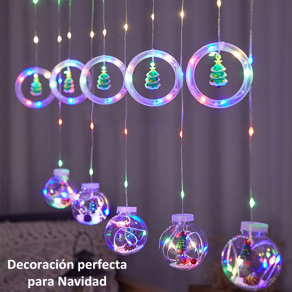 SDD140 Luces Cascada Esferas Decoración Navidad 10 Lámparas 3m Rgb