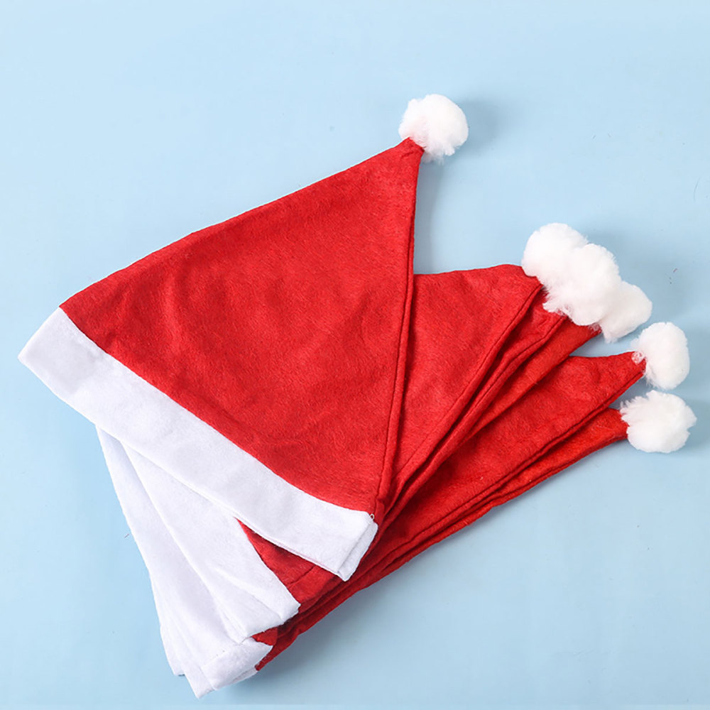 SDS605  5 Gorros De Navidad Santa Rojo Sombrero Navideños Posada