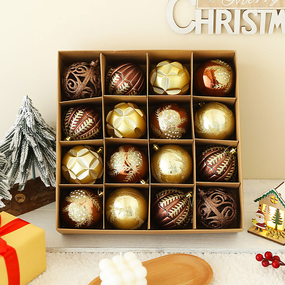 SDS4165  16 Bolas De Navidad Adornos Para Árboles De Navidad De 8cm