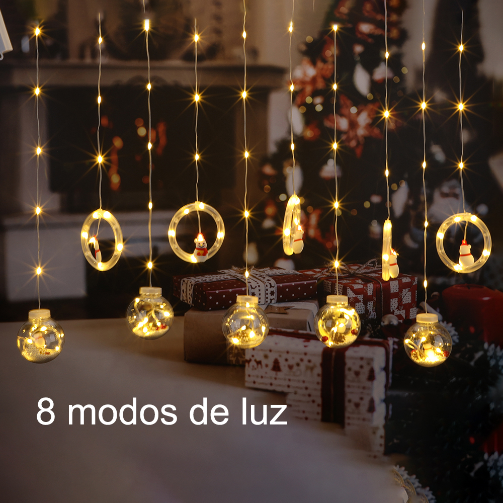 SDD139  Cortina De Luces De Decoración Navideña De Papá Noel