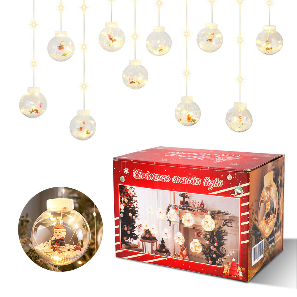 SDD134  Cortina De Luces Guirnalda Led Con Decoracion Navidad 3m