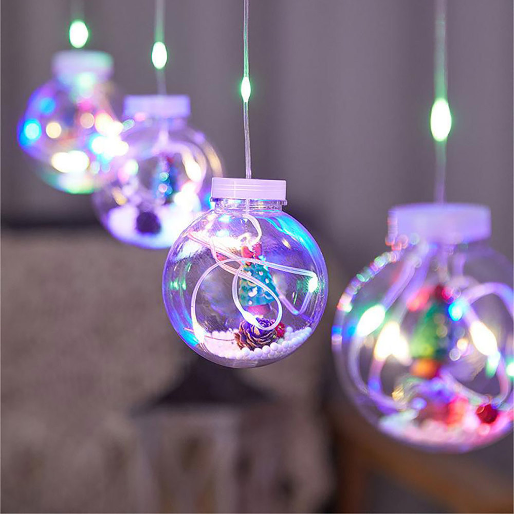 SDD140 Luces Cascada Esferas Decoración Navidad 10 Lámparas 3m Rgb