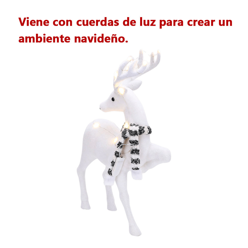 SDS504  Reno De Navidad Con Led Luz Y Bufanda Para Decoración