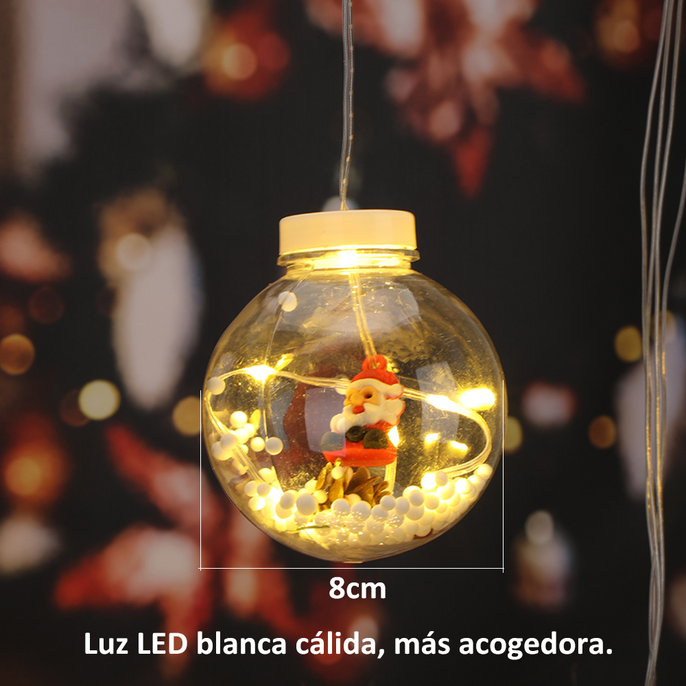 SDD134  Cortina De Luces Guirnalda Led Con Decoracion Navidad 3m