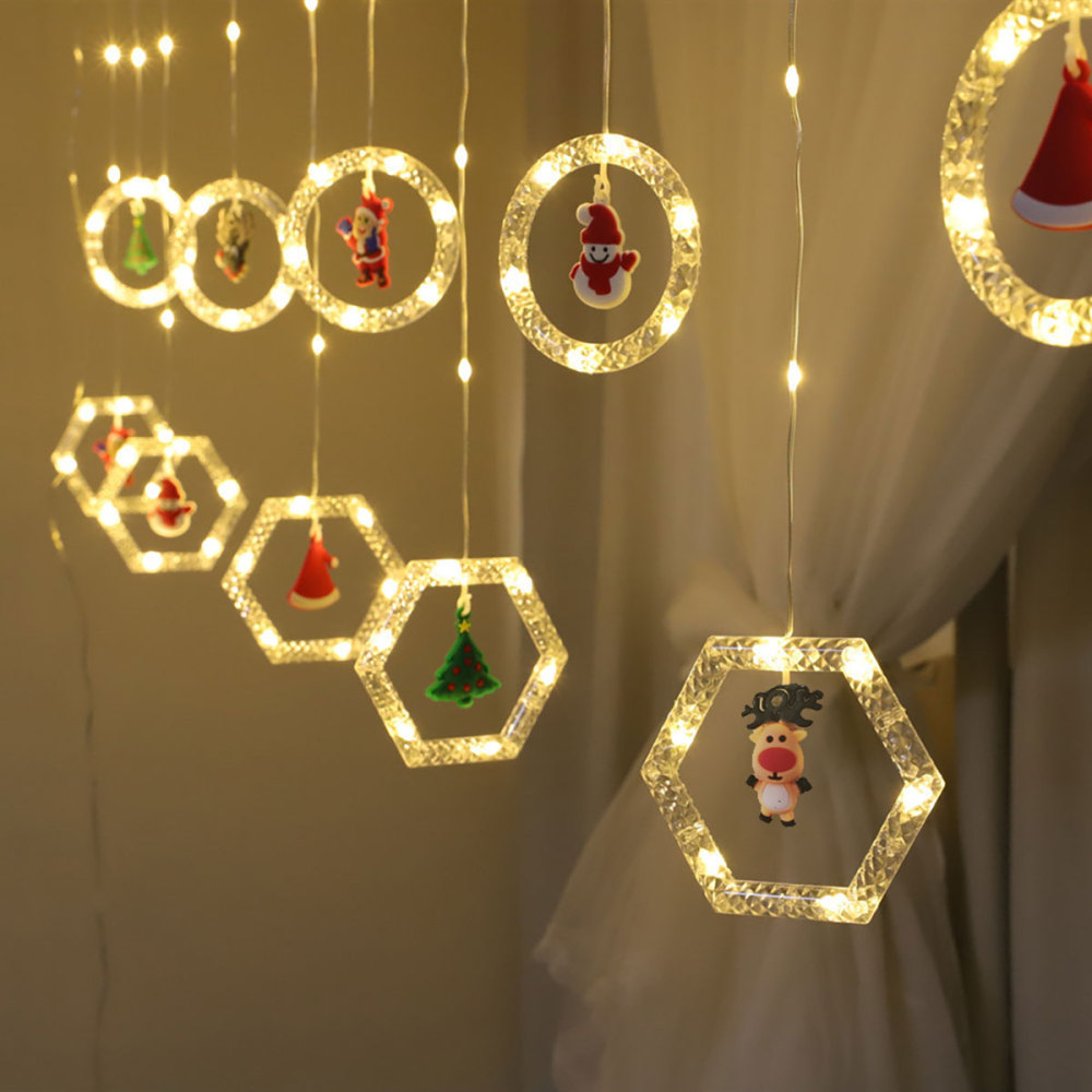 SDD107  Luces De Cadena De Ventana Navideñas Decoración Interior