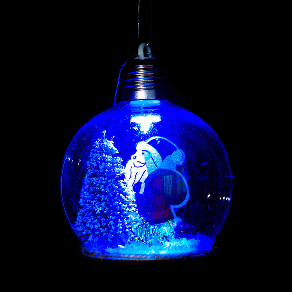 SDS415  Adorno Colgante Transparente Con Luz De Árbol De Navidad