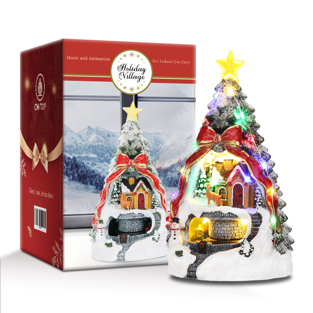 SDD1175  Árbol De Navidad Musical Con Luz Led Casa Villa Navideña