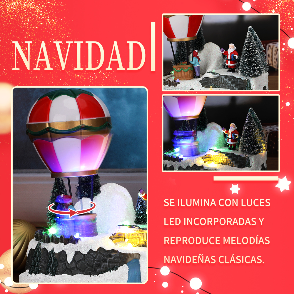 SDD1172 Figura Luminosa Decoración Navideña Con Globo Aerostático
