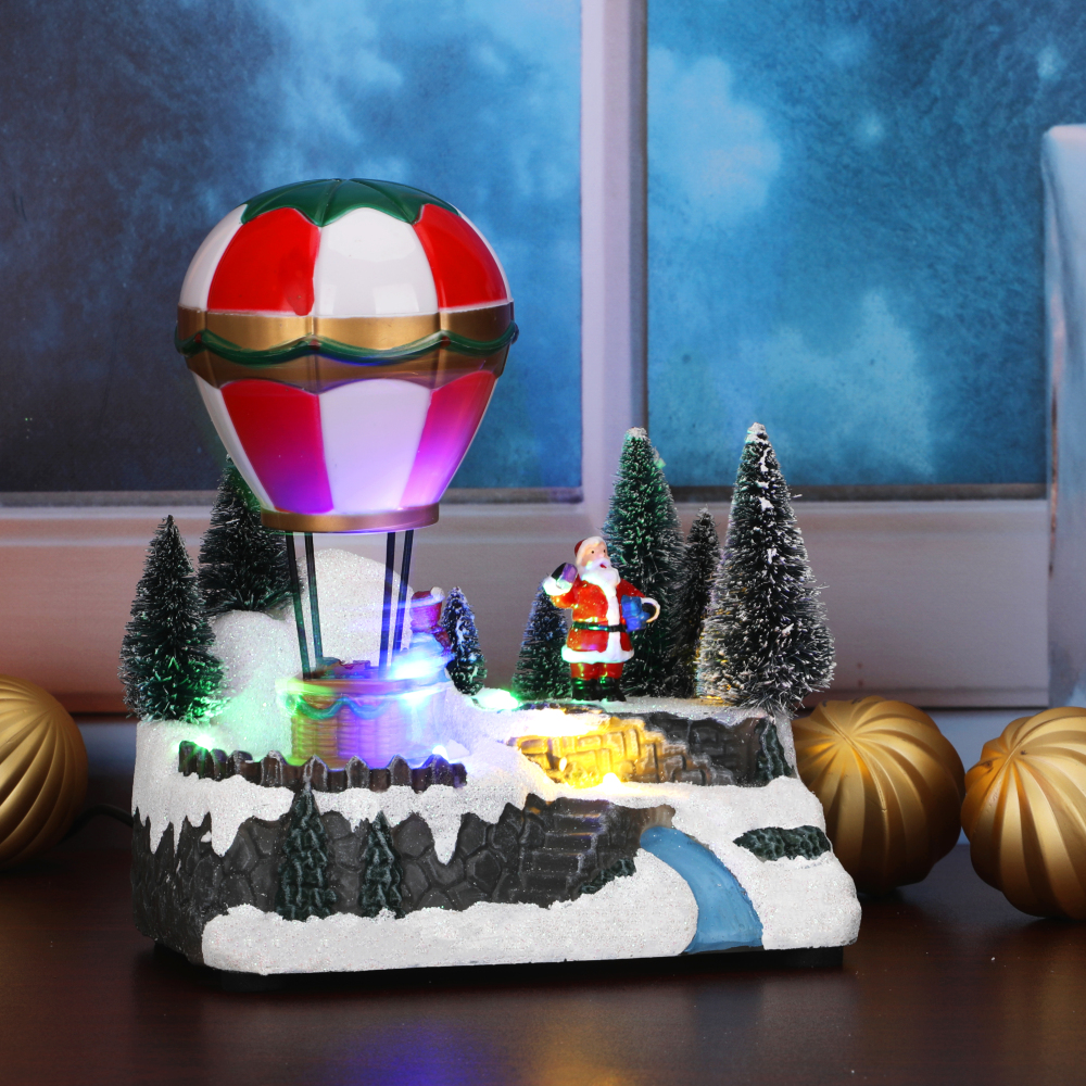 SDD1172 Figura Luminosa Decoración Navideña Con Globo Aerostático