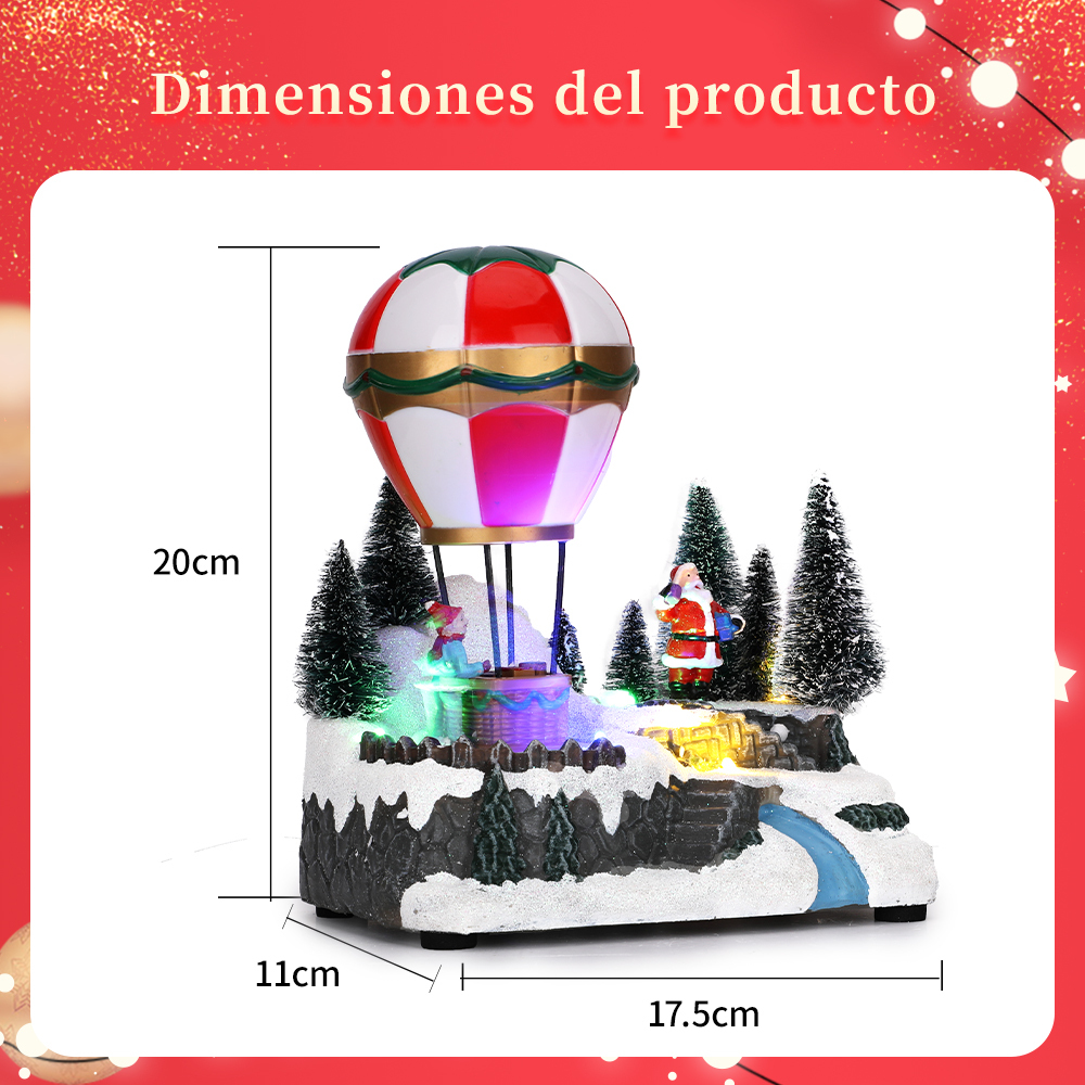 SDD1172 Figura Luminosa Decoración Navideña Con Globo Aerostático