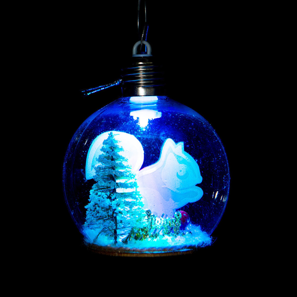 SDS415  Adorno Colgante Transparente Con Luz De Árbol De Navidad