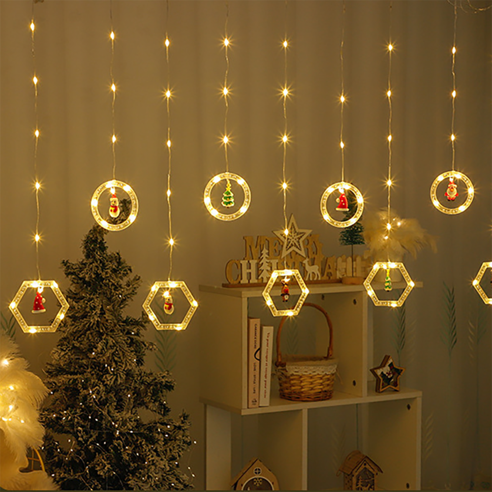 SDD107  Luces De Cadena De Ventana Navideñas Decoración Interior