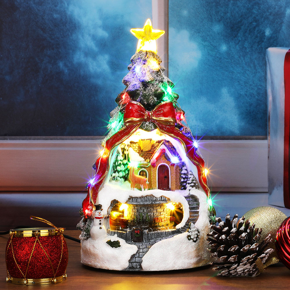 SDD1175  Árbol De Navidad Musical Con Luz Led Casa Villa Navideña