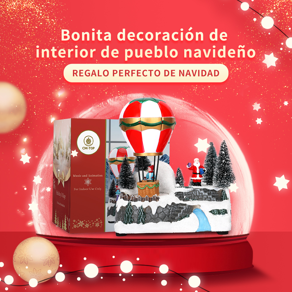 SDD1172 Figura Luminosa Decoración Navideña Con Globo Aerostático