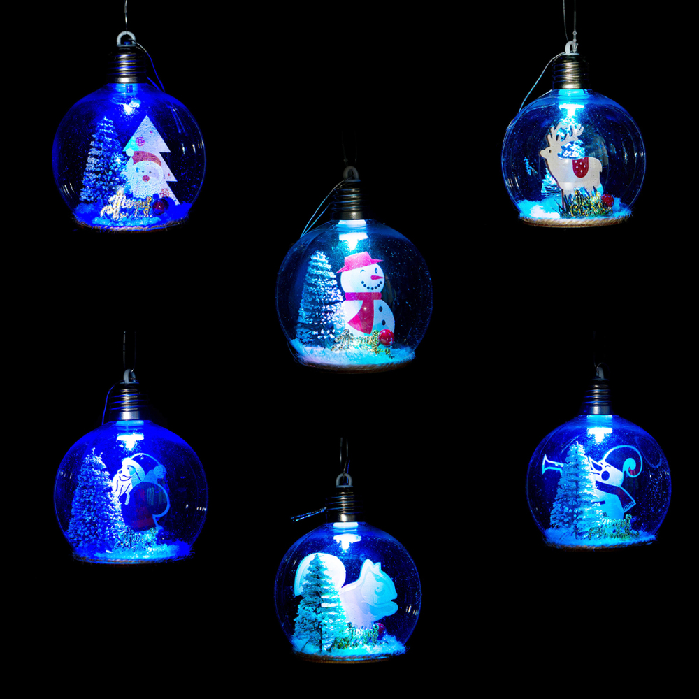 SDS415  Adorno Colgante Transparente Con Luz De Árbol De Navidad