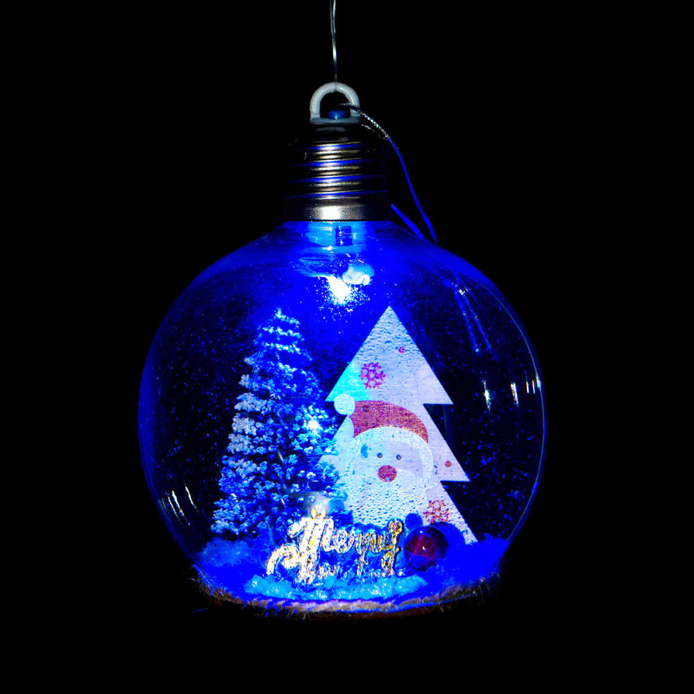 SDS415  Adorno Colgante Transparente Con Luz De Árbol De Navidad