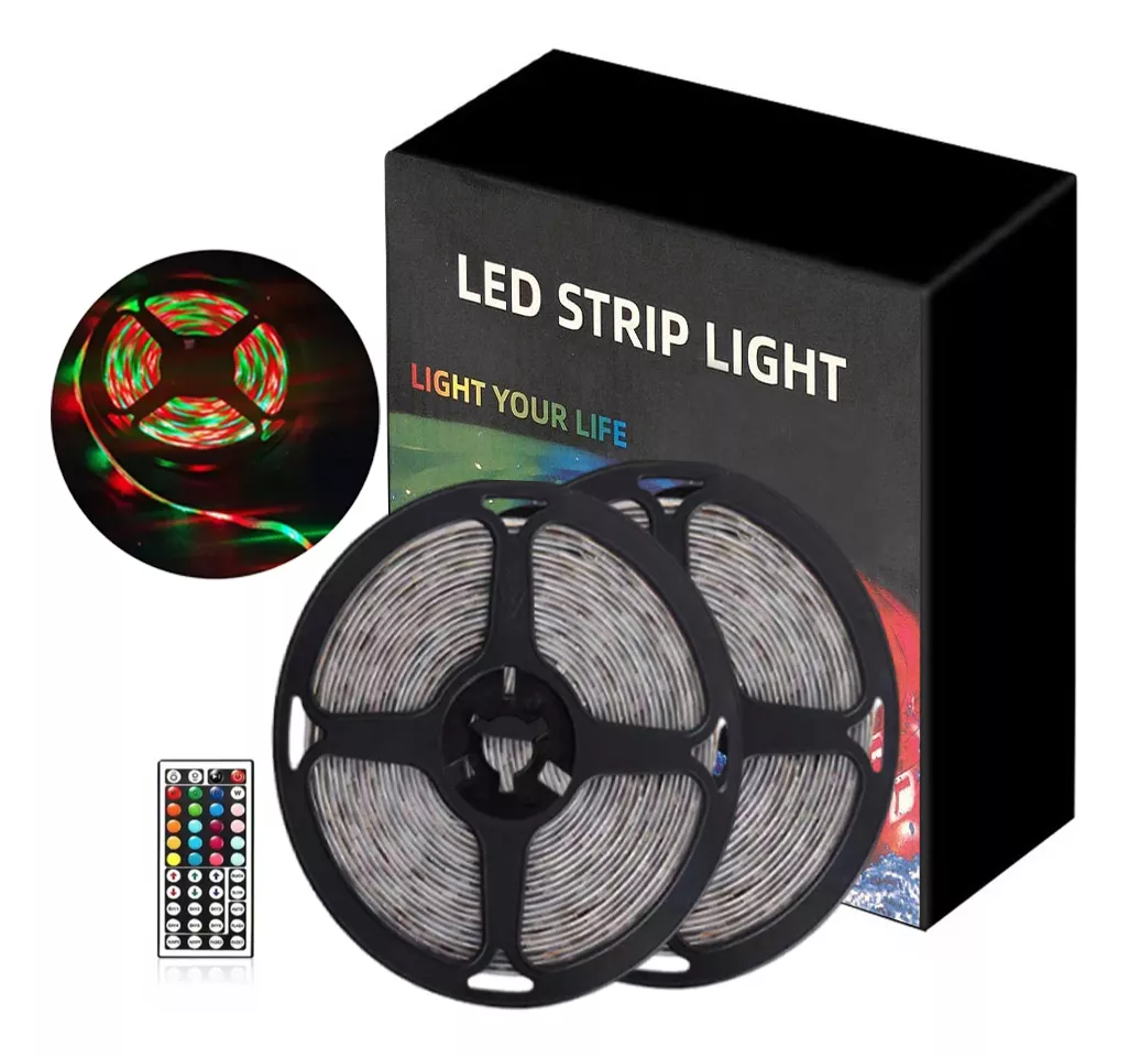 LED590  Tira Led Ip65 10m Luces Rgb Con Bluetooth Control Remoto