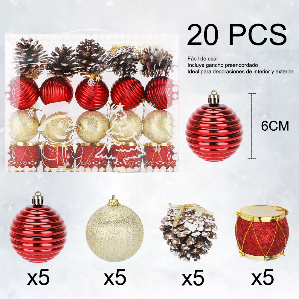 SDS4187  Esferas Navidad Adornos para Árbol Navidad Estilos Mixtos