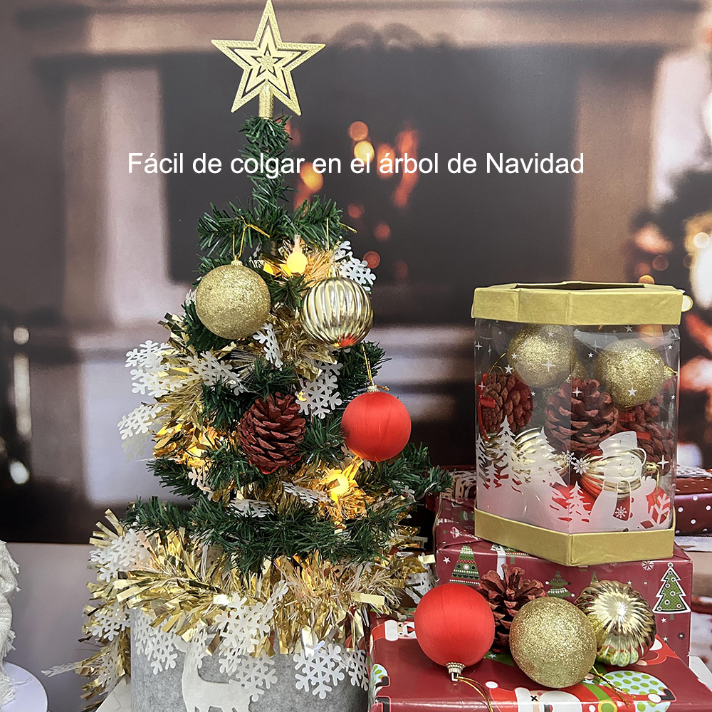 SDS4182  Set De Esferas Navideñas 28pcs 6cm Para Decoración Mixtos