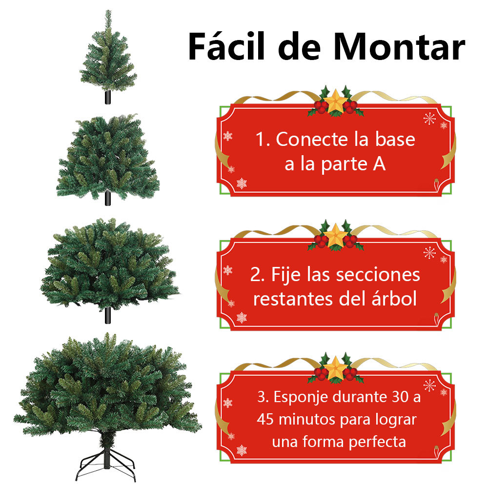 SDS135  Árbol De Navidad Pino Navideñ Frondoso 2.4m 1400 Ramas Verde