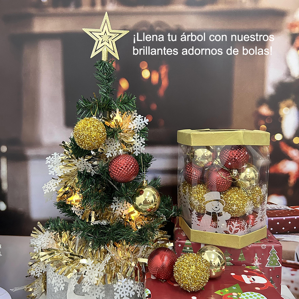 SDS4183  Set De Esferas Navideñas 28pcs Decoración Navideña Árbol 6cm