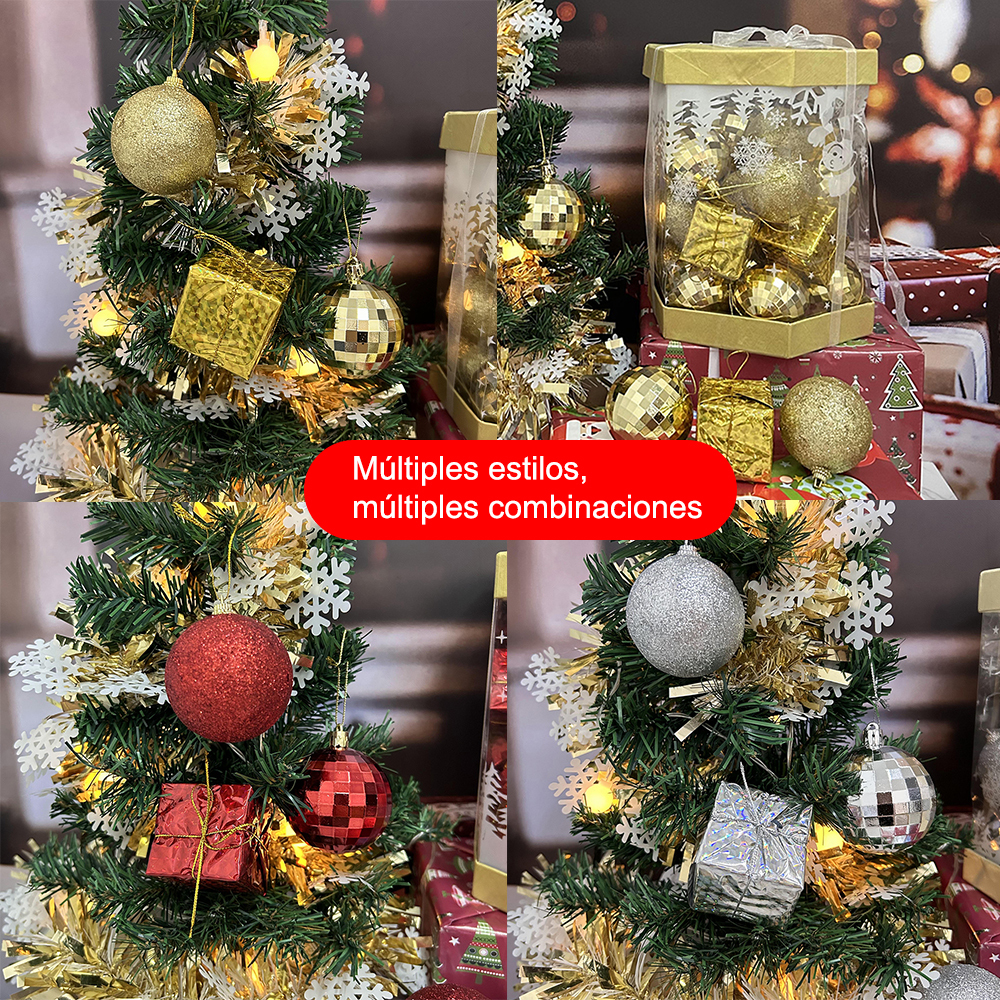 SDS4181  Paquete Con 28 Esferas Decoracion Navideña Estilos Mixtos