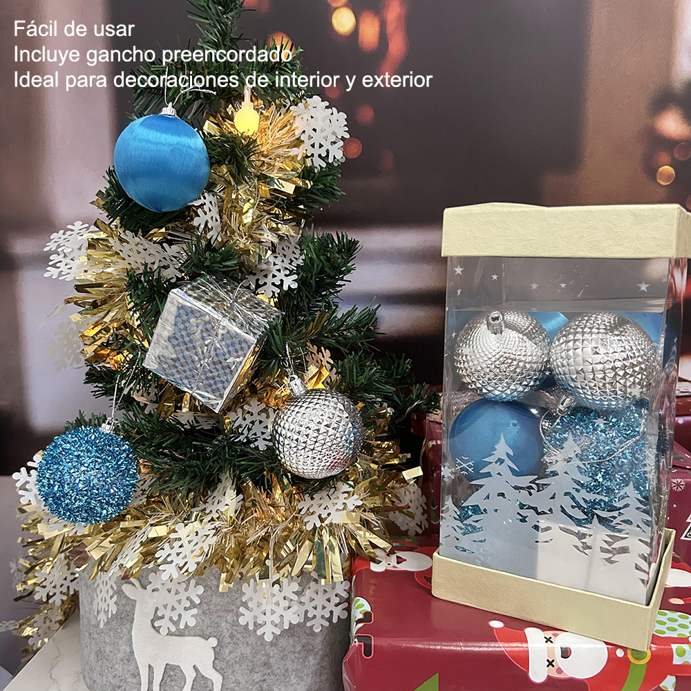 SDS4184  16 Esferas Navideñas Decoración Adorno Arbol Navidad 6cm