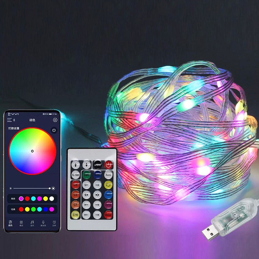 LED715  Tira Led De Bluetooth 5m Luces Led Rgb Halloween Decoración