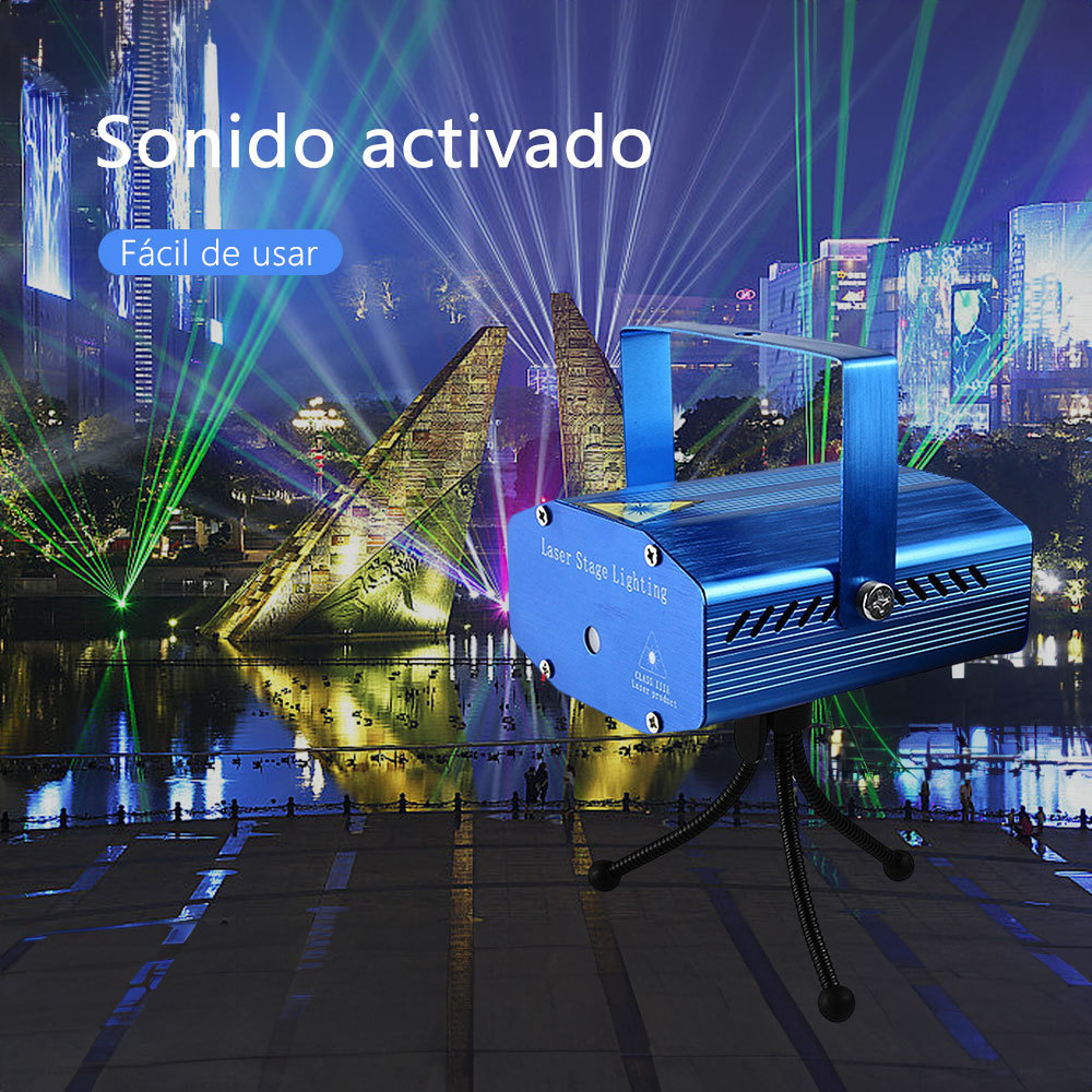 SD44  Proyector Láser Luz De Escenario Activado Por Sonido Azul