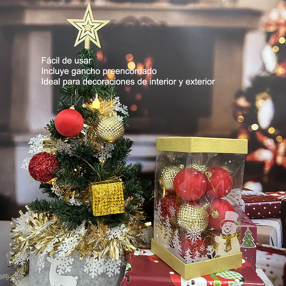 SDS4184  16 Esferas Navideñas Decoración Adorno Arbol Navidad 6cm