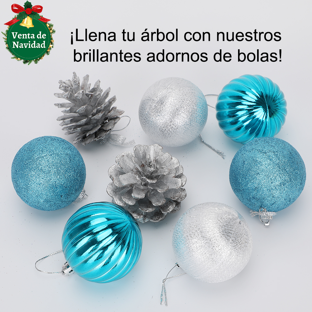 SDS4182  Set De Esferas Navideñas 28pcs 6cm Para Decoración Mixtos