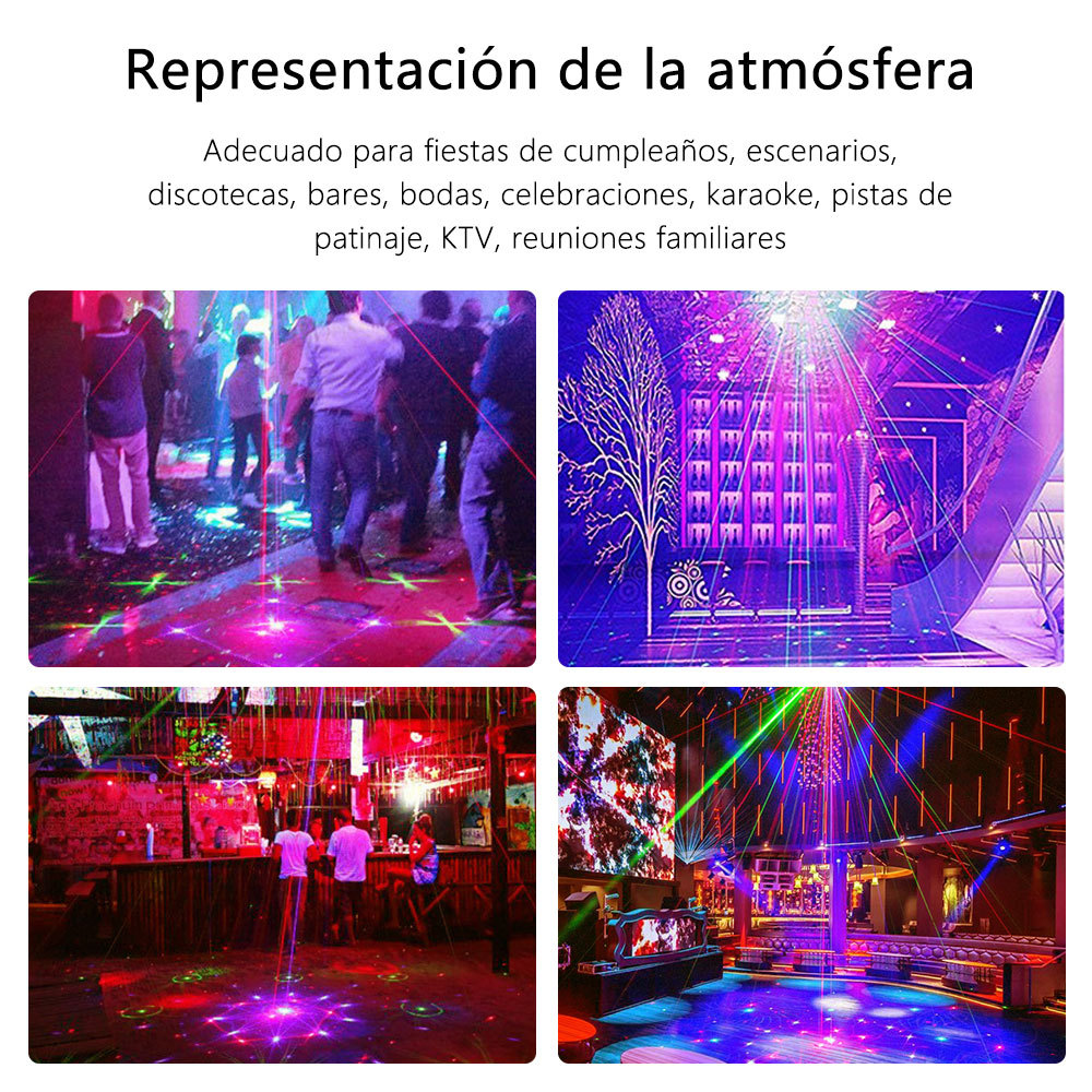 SD44  Proyector Láser Luz De Escenario Activado Por Sonido Azul