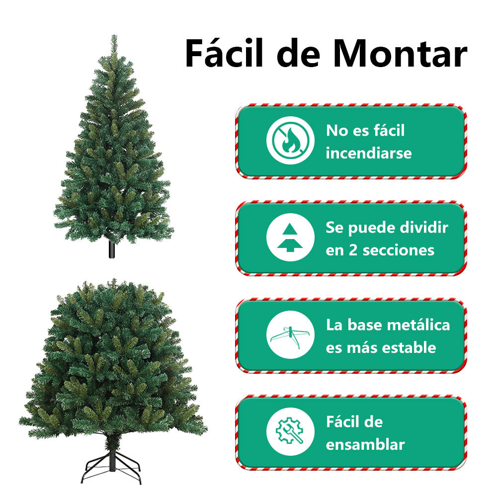 SDS132  Árbol de Navidad Verde 1.50 M Artificial Pino Frondoso