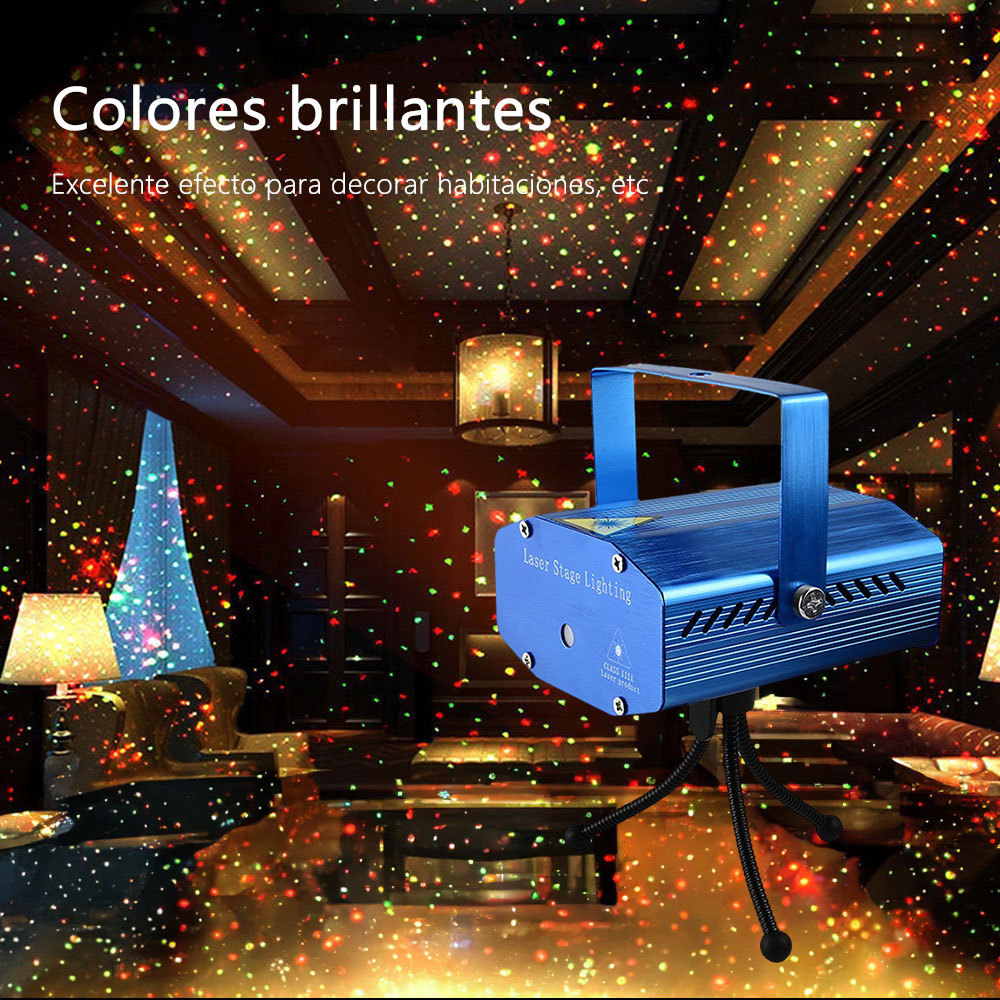 SD44  Proyector Láser Luz De Escenario Activado Por Sonido Azul