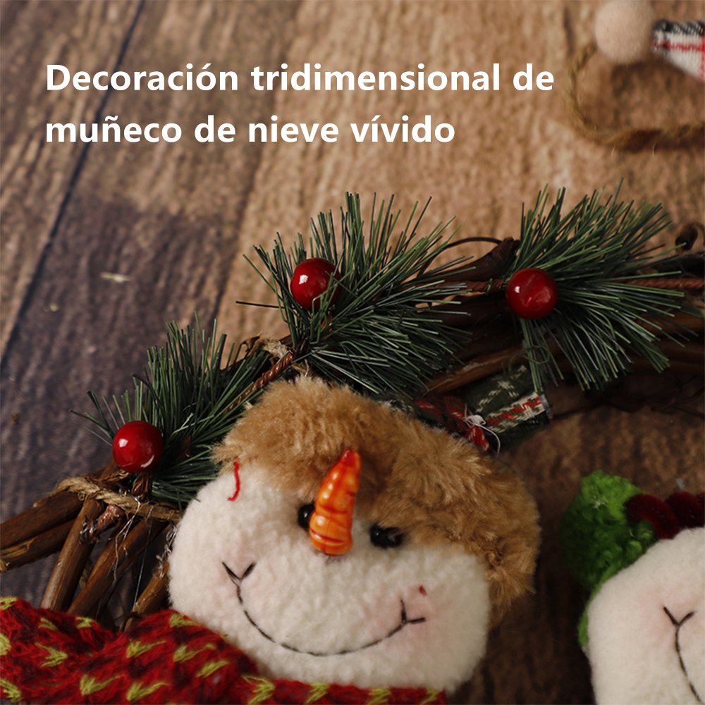 SDS308-A  Coronas Navideñas Adornos Decoración Con Muñeco Nieve