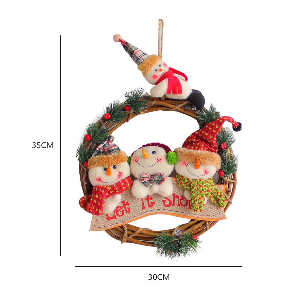 SDS308-A  Coronas Navideñas Adornos Decoración Con Muñeco Nieve