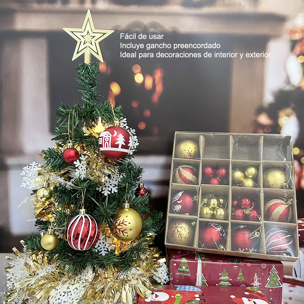 SDS4176  Esferas Adornos Decoración Árbol De Navidad Estilos Mixtos
