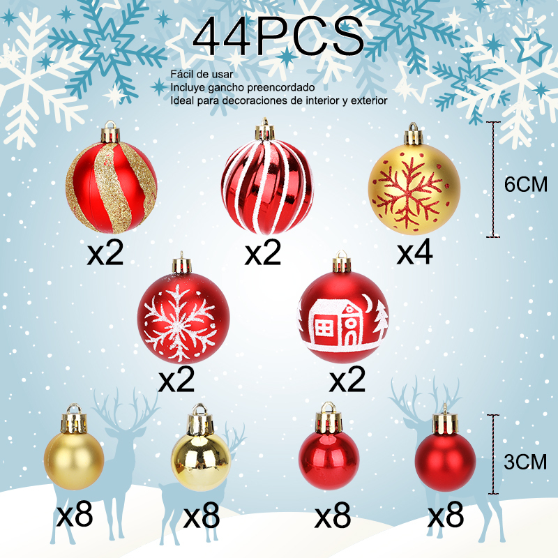 SDS4176  Esferas Adornos Decoración Árbol De Navidad Estilos Mixtos