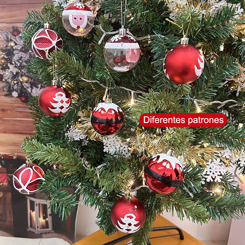 SDS4175  Set De Esferas Navideñas 9pcs Decoración Navideña Árbol 6cm