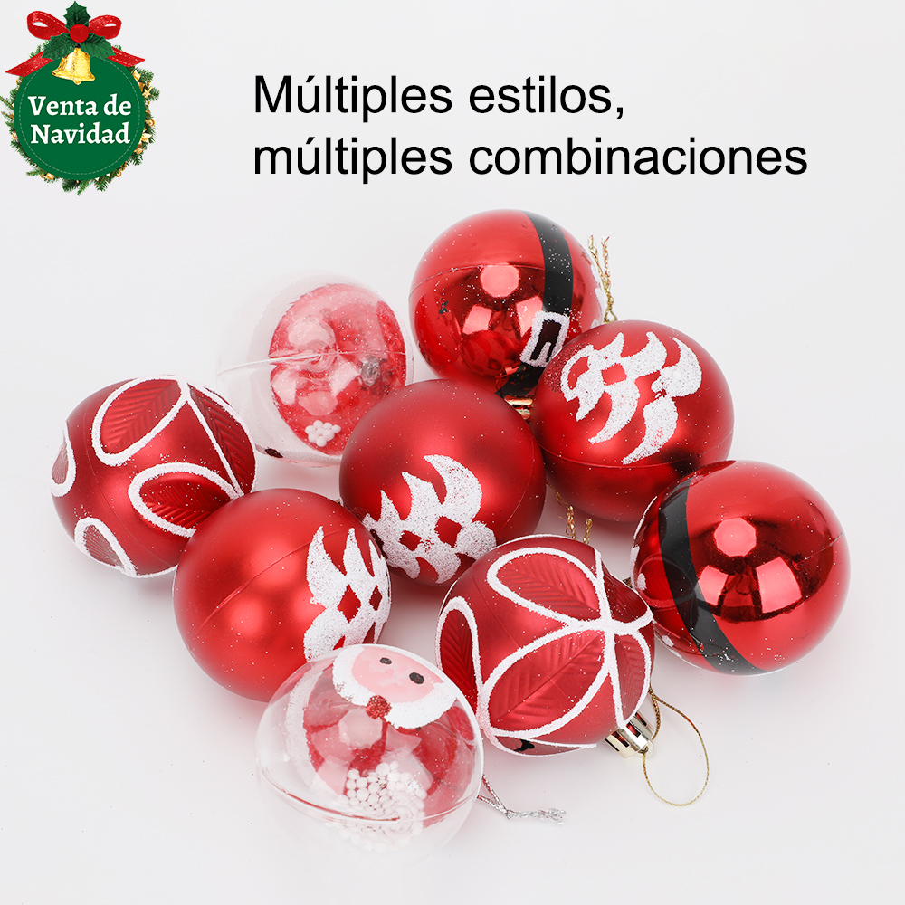 SDS4175  Set De Esferas Navideñas 9pcs Decoración Navideña Árbol 6cm