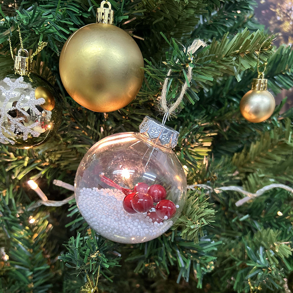SDS4177  Esferas Navideñas Transparentes 8cm Para Navidad 10pcs