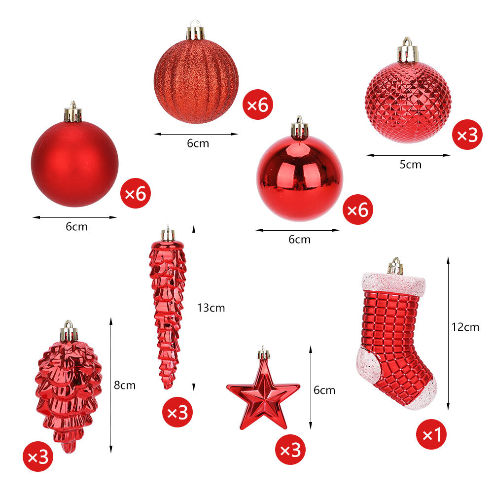 SDS4173   31pcs Esferas Navideñas Adornos De Navidad Árbol Decoración