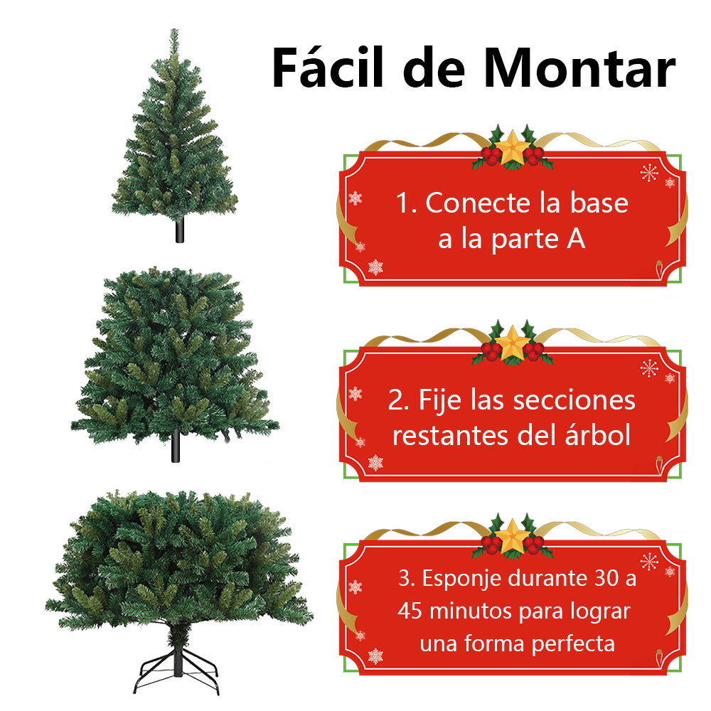 SDS134   2.1m Árbol Navidad Pino Artificial Cm-top Con 1200 Ramas